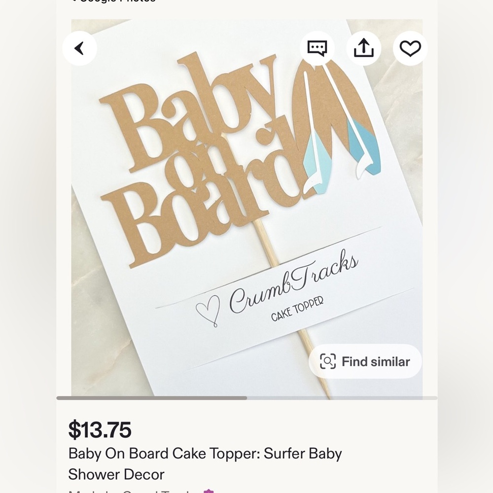Baby Shower  Decor “Baby on Board” includes 2 Banners & a Cake Topper - Picture 14 of 14